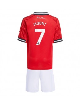 Billige Manchester United Mason Mount #7 Hjemmedraktsett Barn 2025-26 Kortermet (+ Korte bukser)